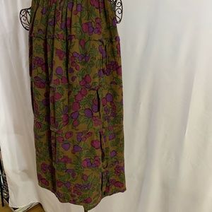 Mustard & Purple Elastic Waist SIde Tied Skirt
